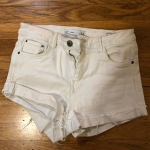 Zara high waisted white shorts